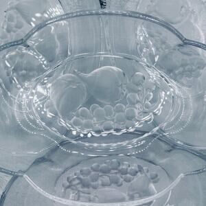 Mikasa Set of 4 Clear Crystal Bowls Grapes and Figs 7.25” L x 5” W x 2”T